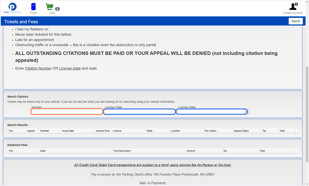 Enter your Citation number. If you do not have it, enter the License Plate, and select the State of issue.