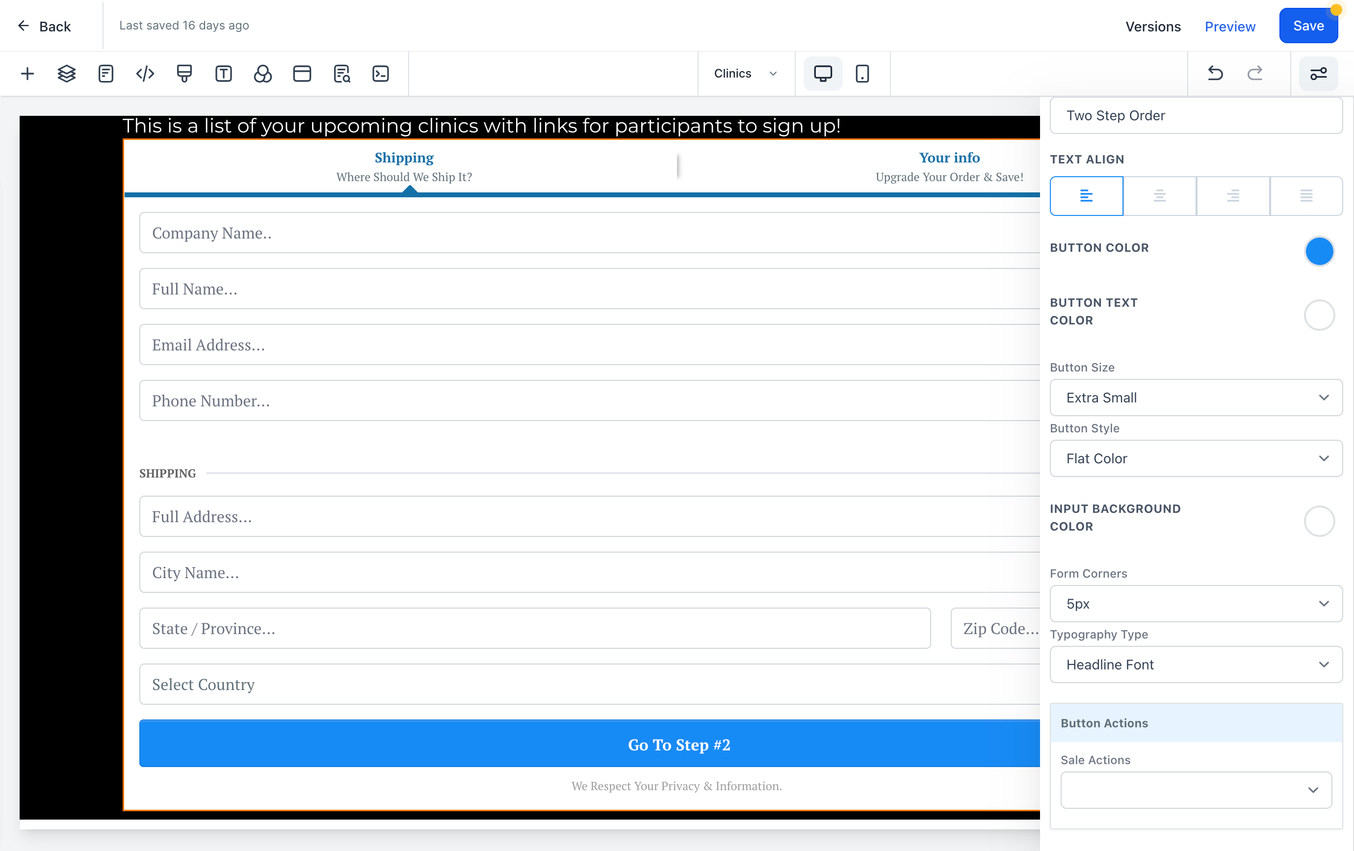 Edit the General settings to customize the style of your form.