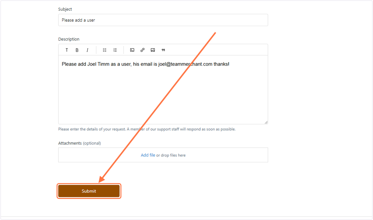 Click on Submit
