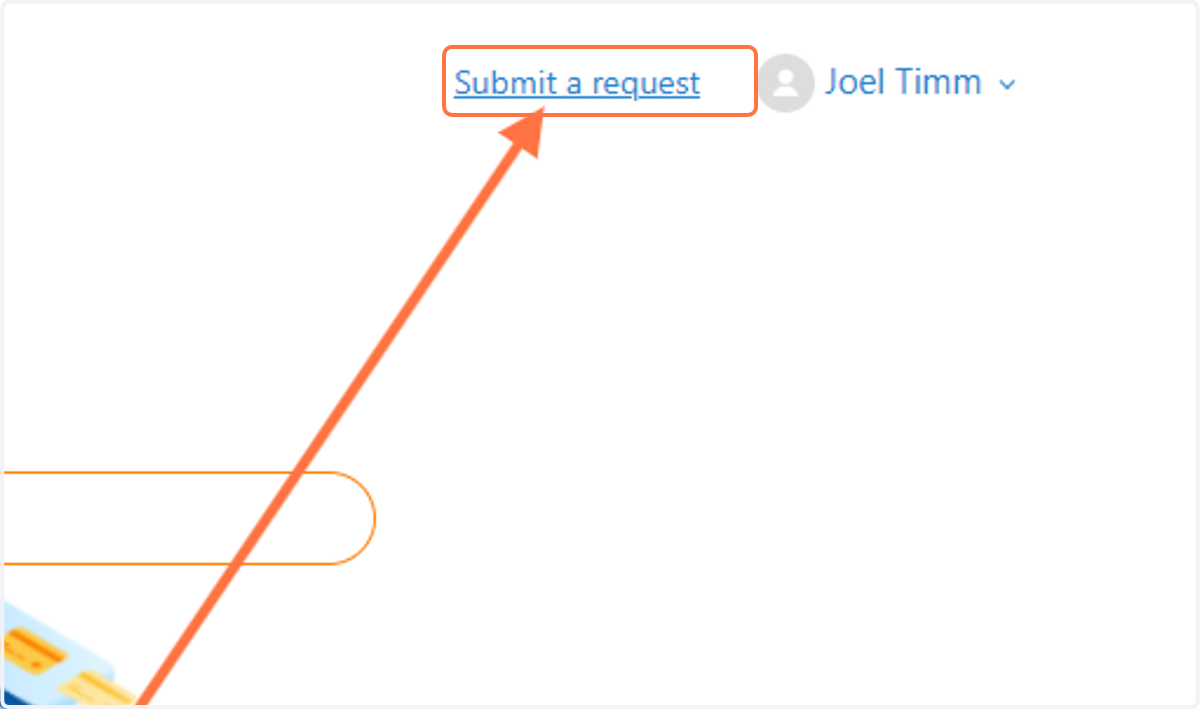 Click on Submit a request