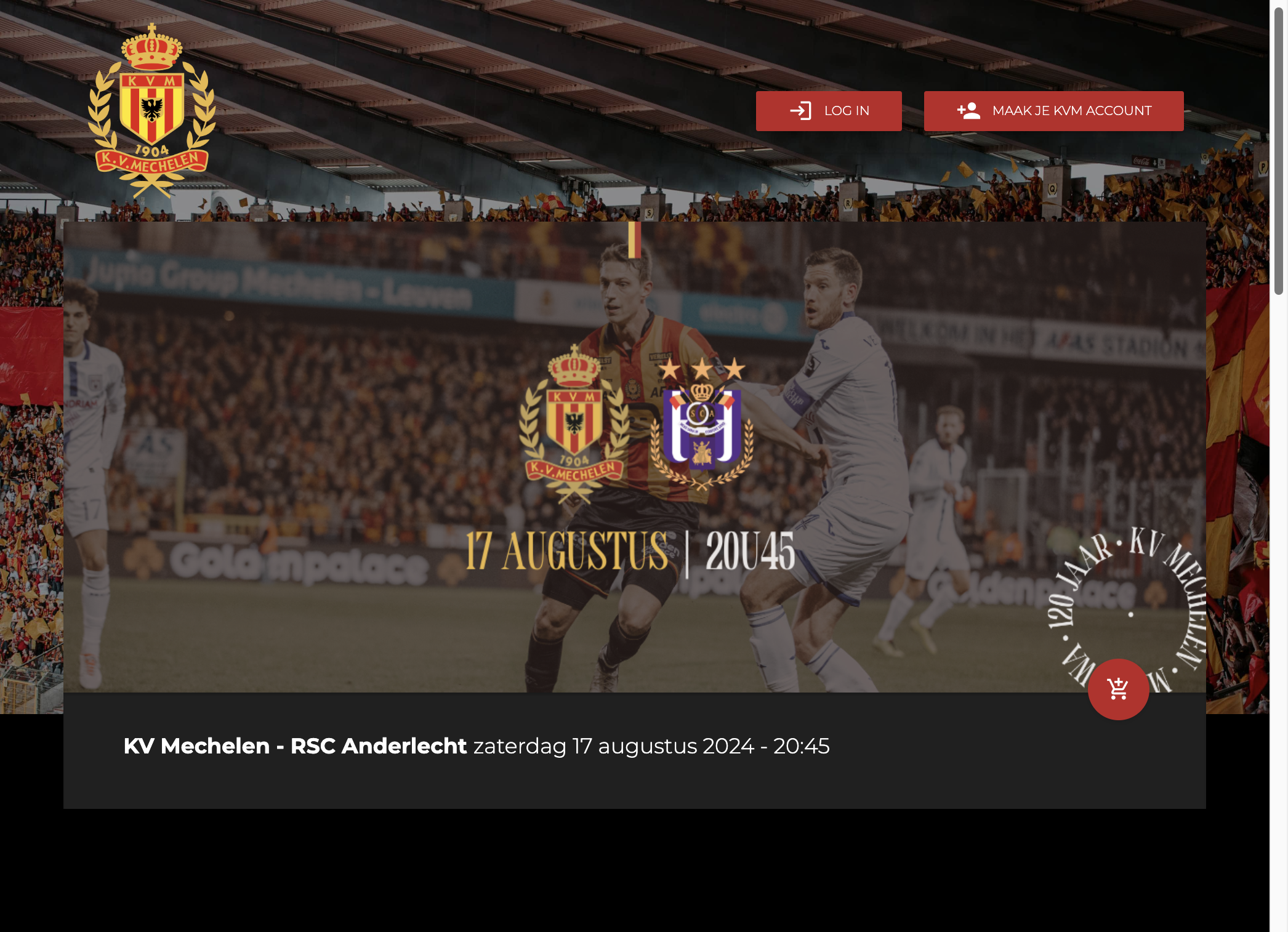 Inloggen op tickets.kvmechelen.be