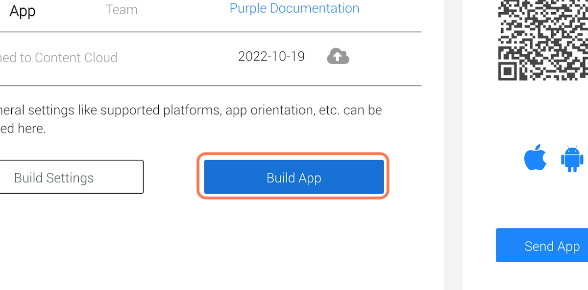 click on 'Build App' to re-build your app