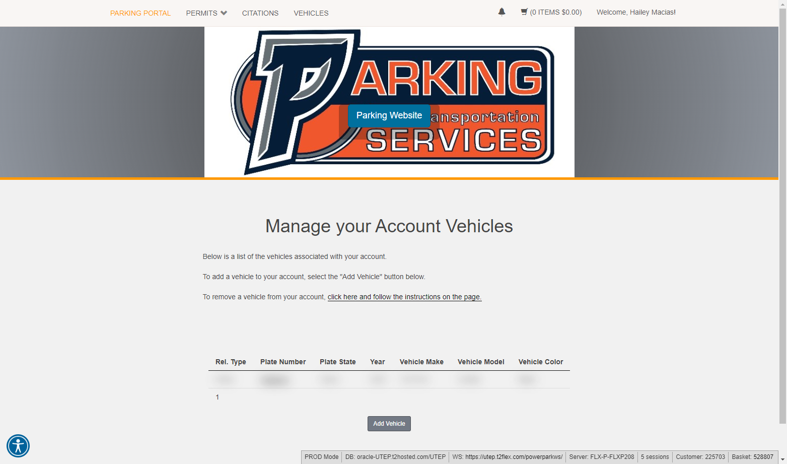 Click on Add Vehicle