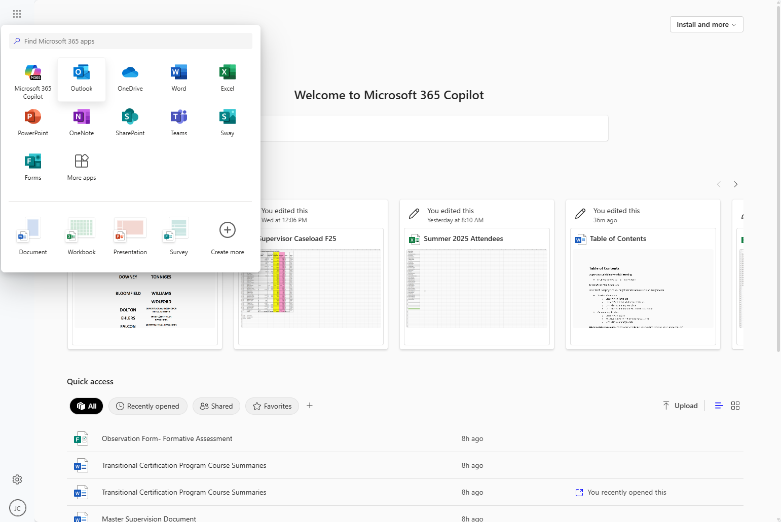 Click on Outlook