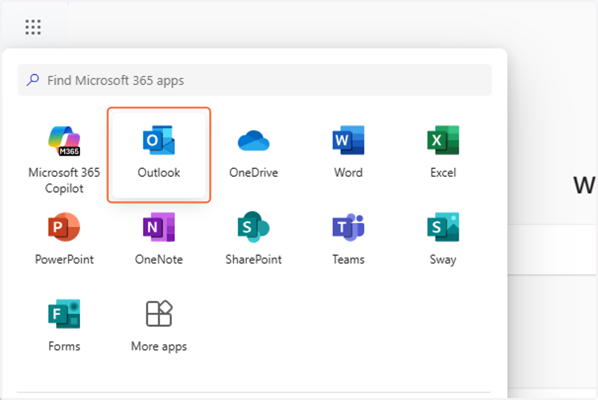 Click on Outlook