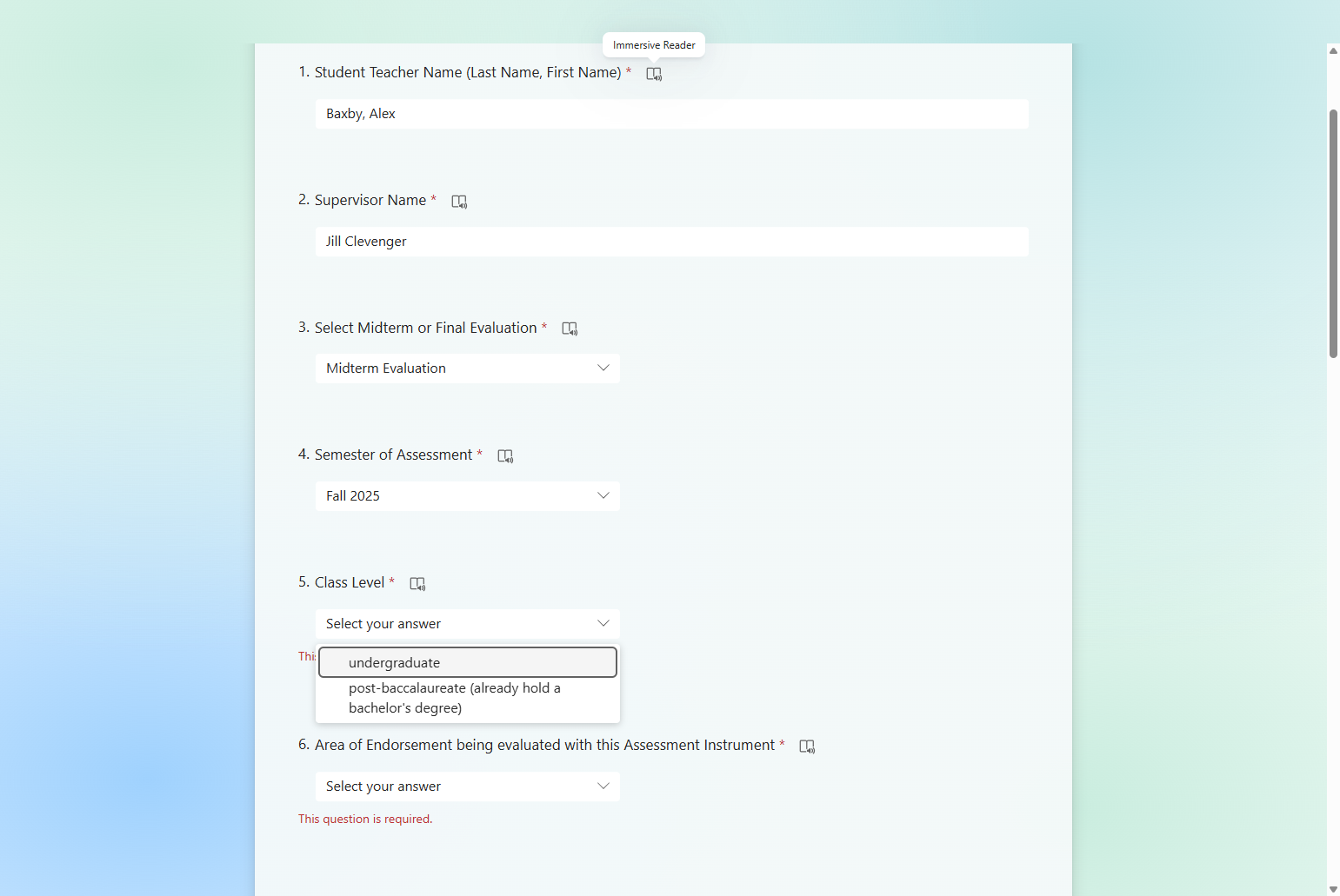 Click on undergraduate
