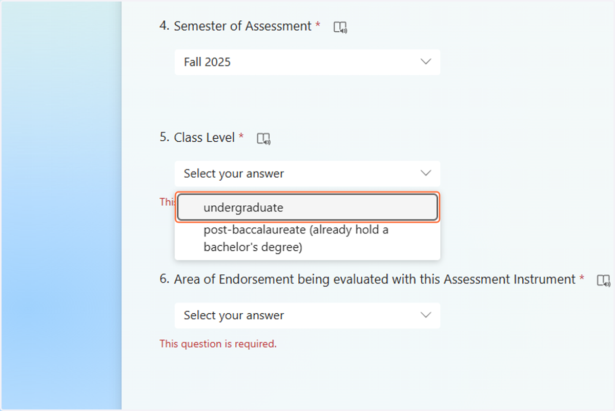 Click on undergraduate