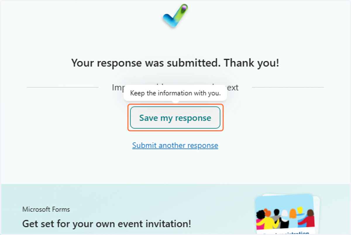 Click on Save my response