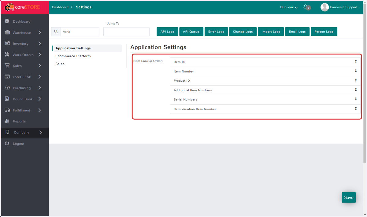 Item Lookup Order