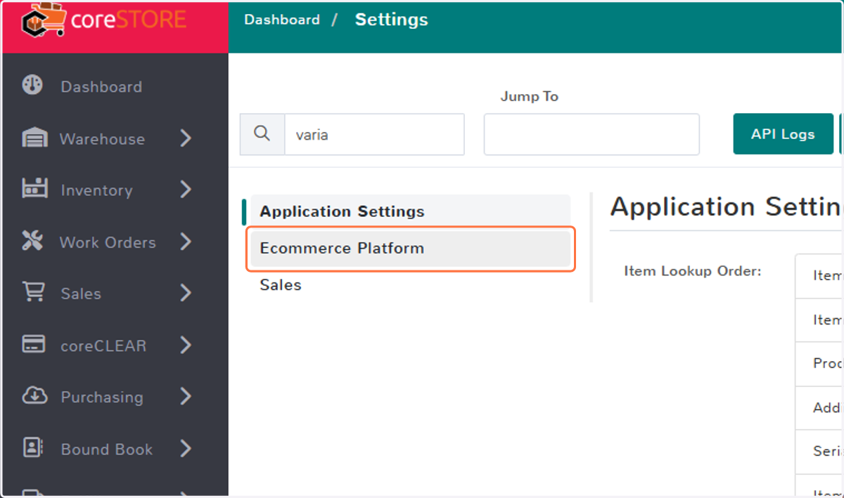 Click on Ecommerce Platform