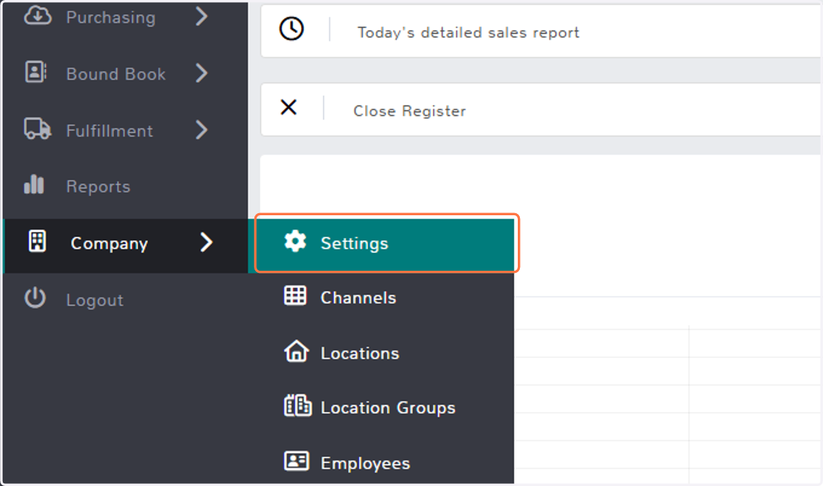 Click on Settings