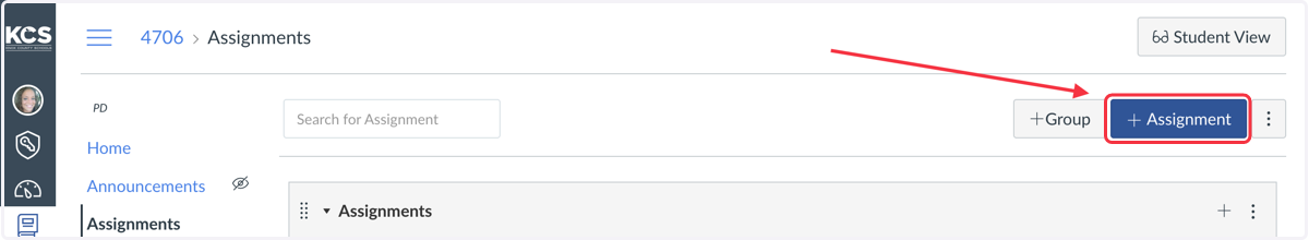 Click on +Assignment