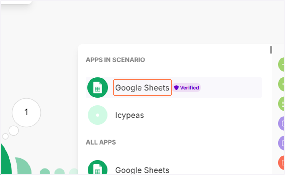 Select Google Sheets.