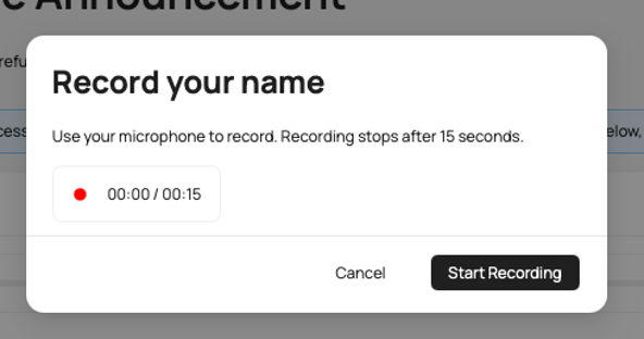 Optional: Record Audio example...