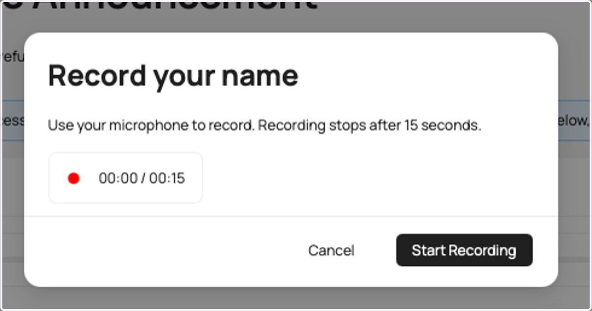 Optional: Record Audio example...