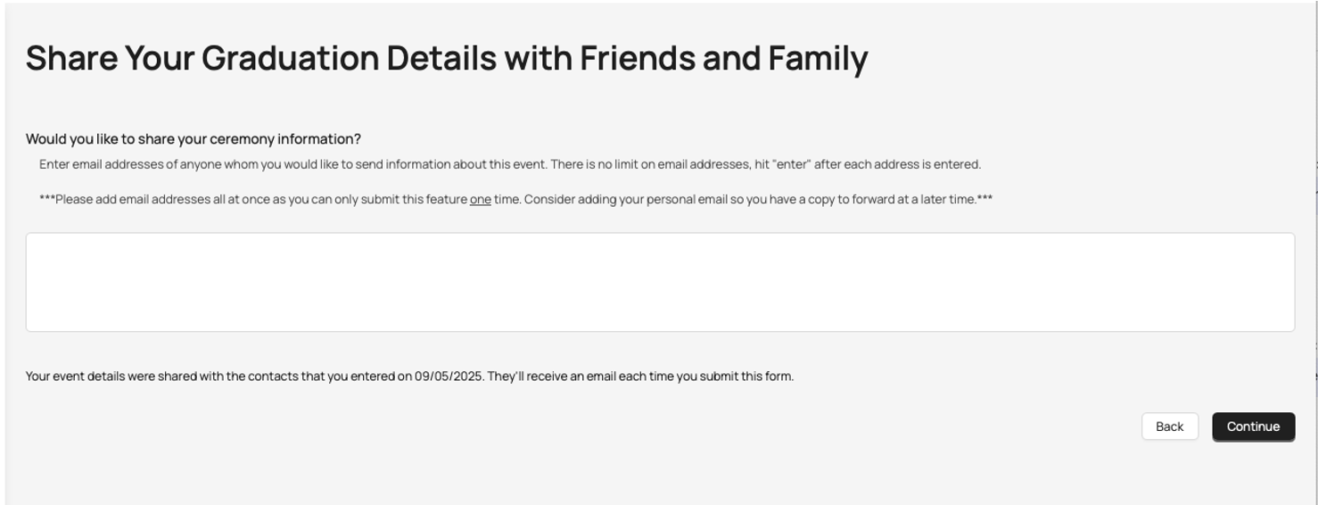 Share Event Information