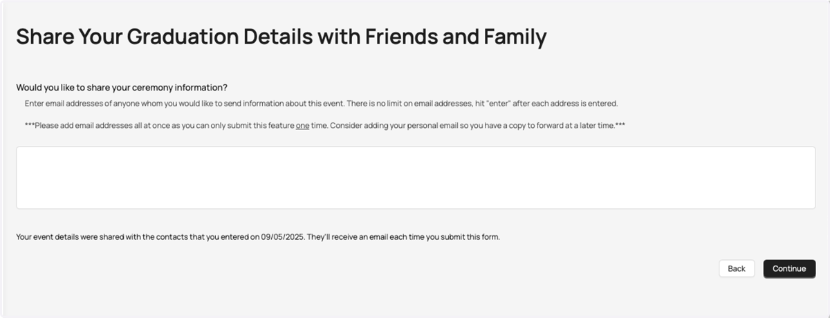 Share Event Information