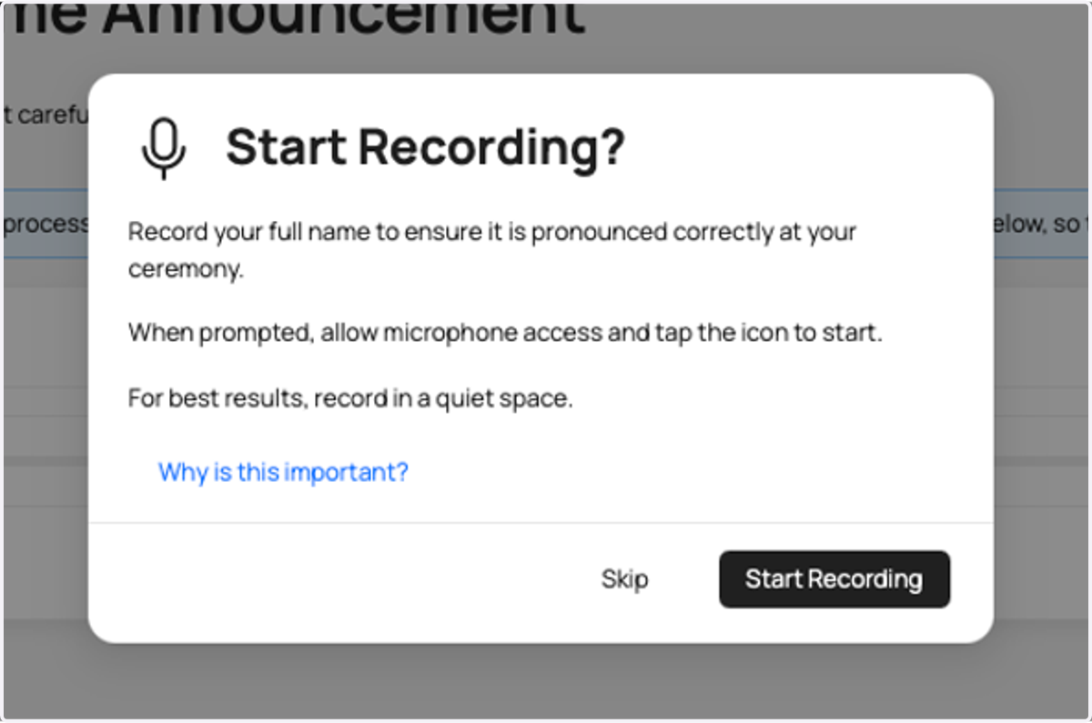 Optional: Record button example...