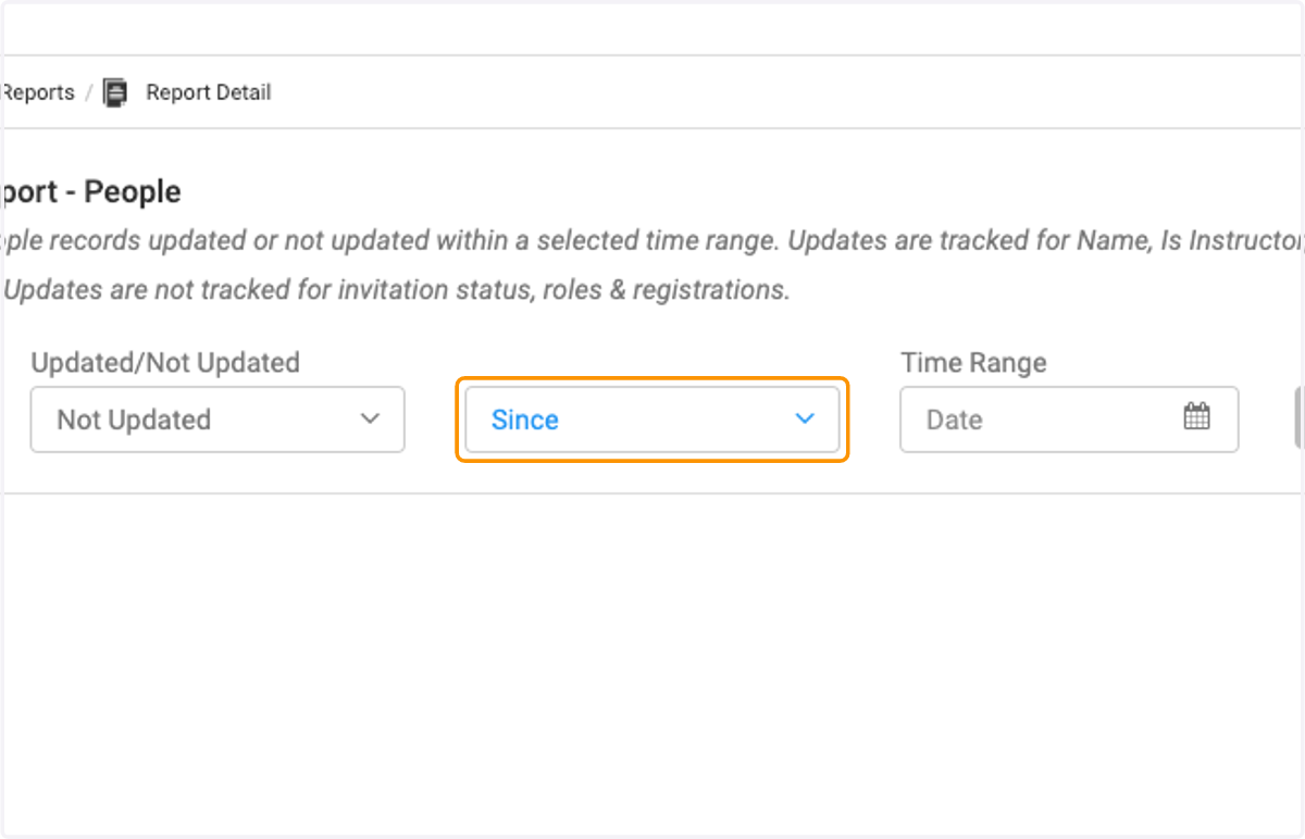 Click on Since to narrow parameters