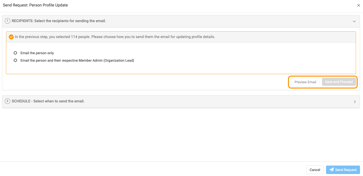 Select email recipients