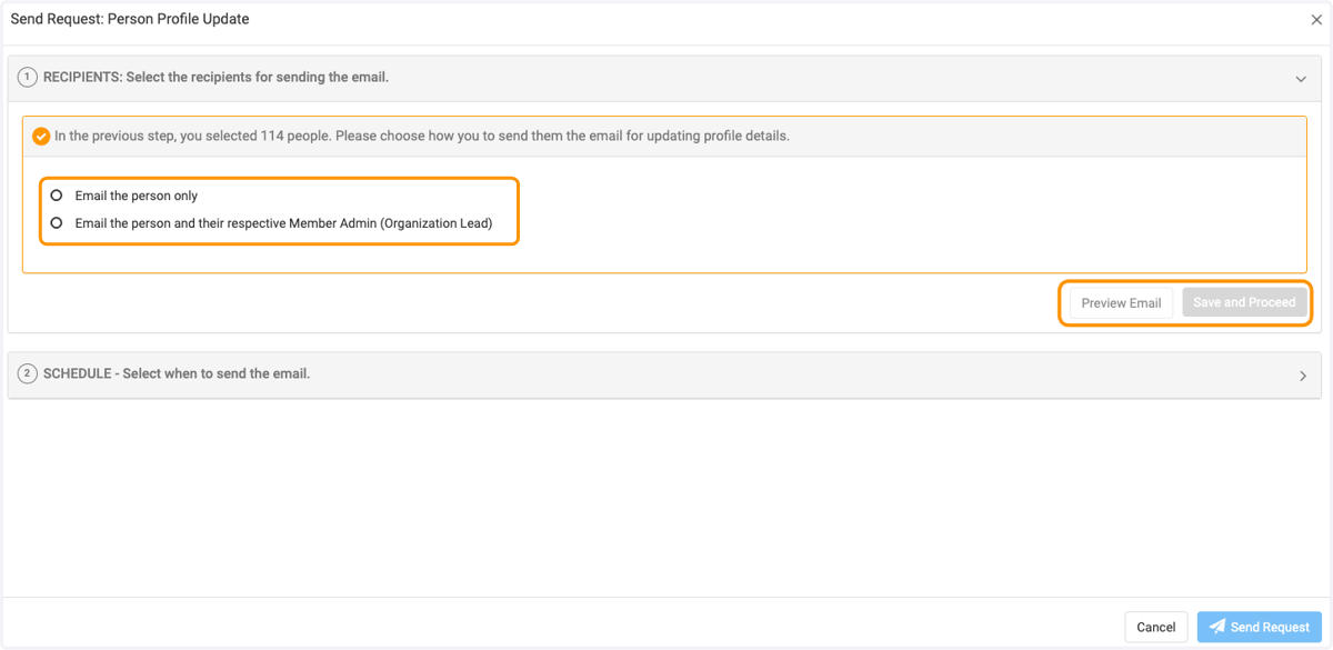 Select email recipients