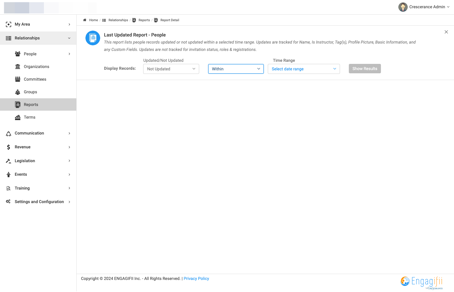 Click on Select date range