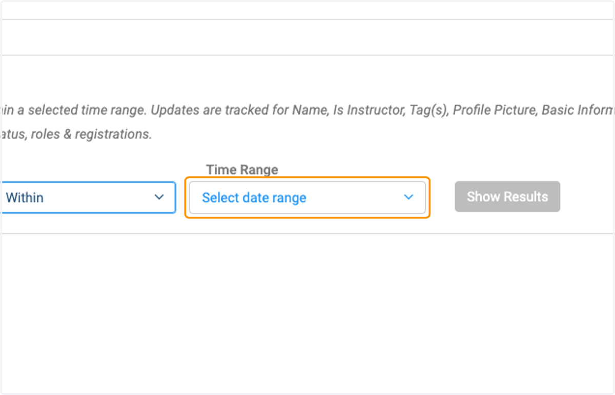 Click on Select date range