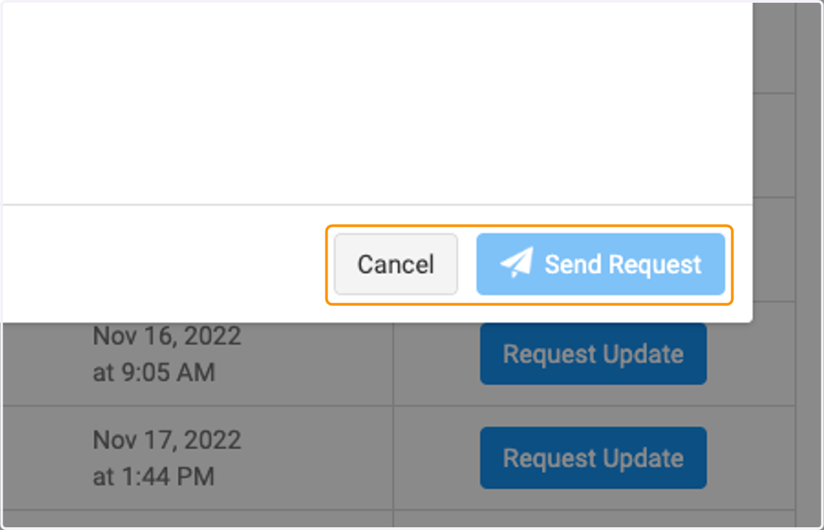 Click on Cancel or Send Request when finished
