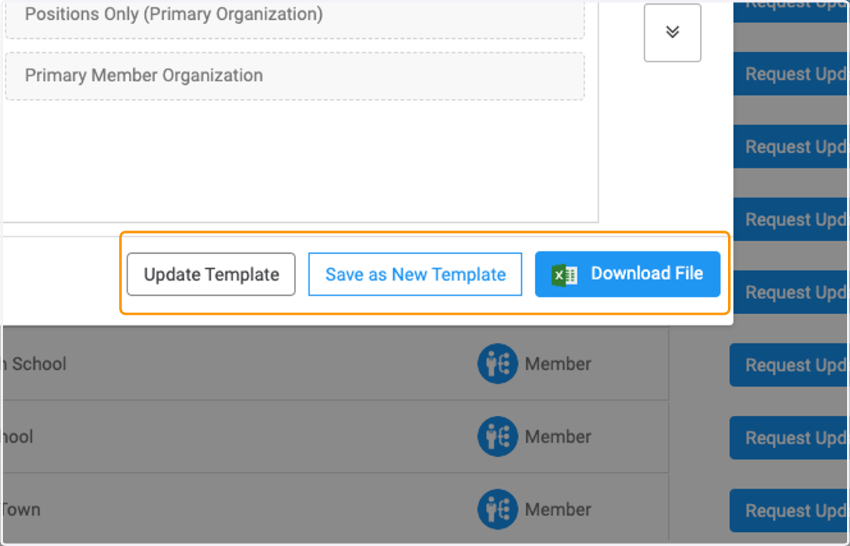 Once finished, you can either update an existing template, save as a new template or just download a one off report.