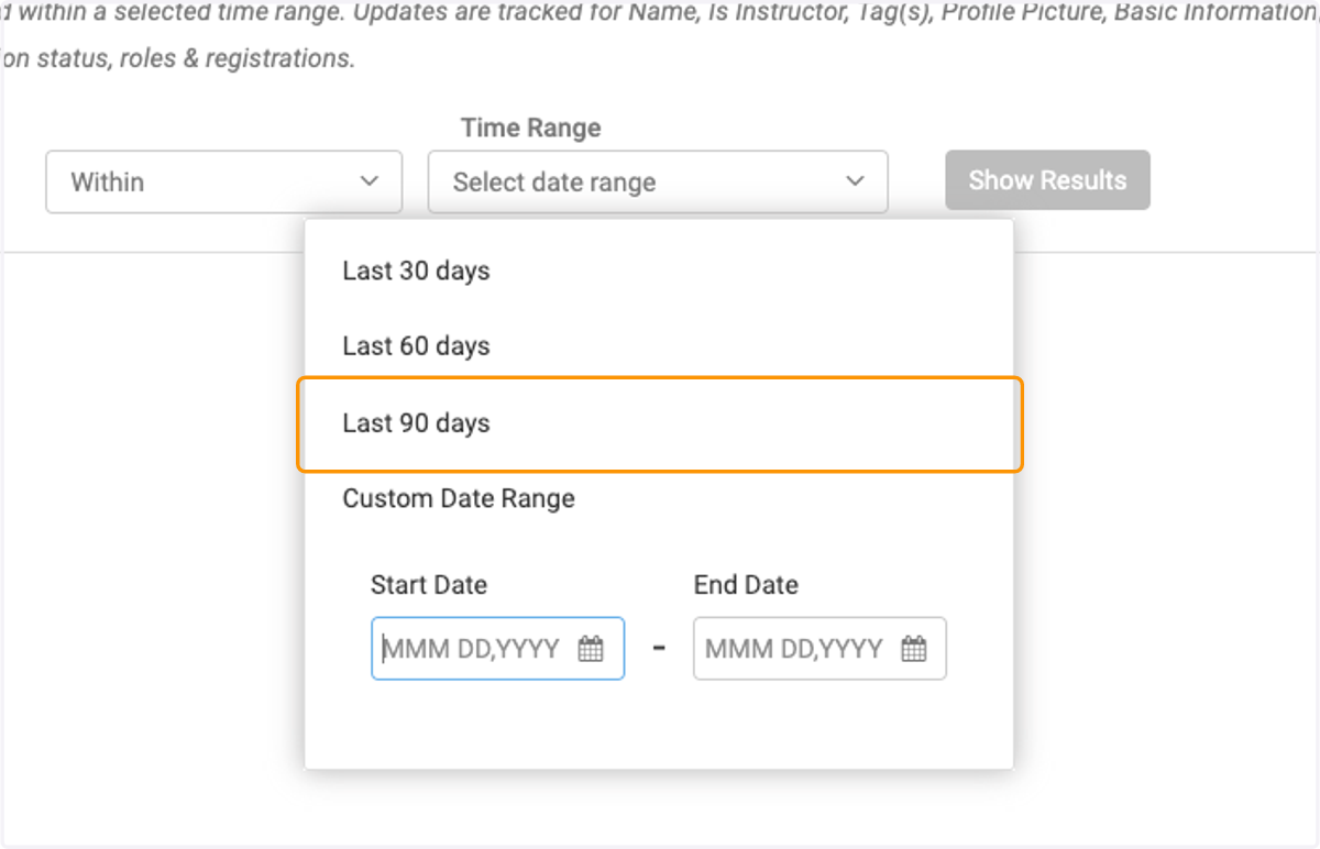 Click on Last 90 days