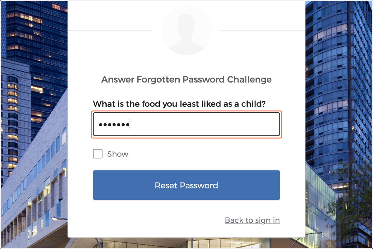 Answer security question