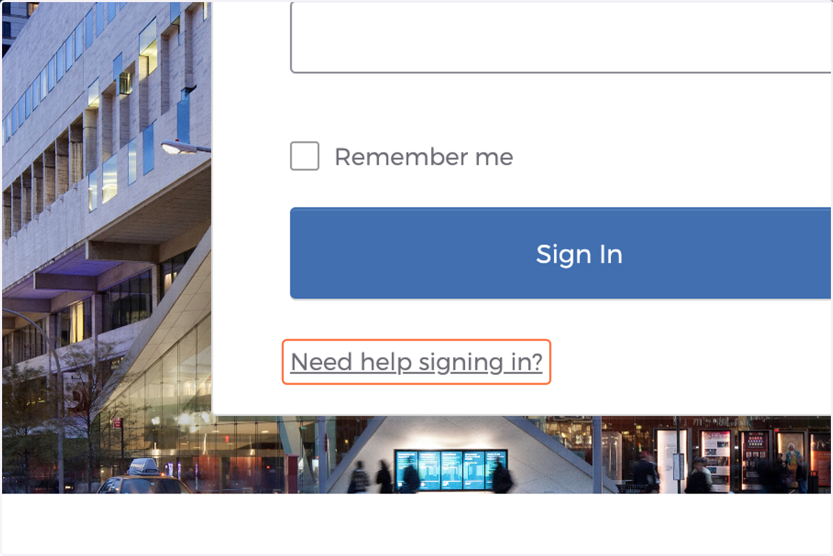 Click on Need help signing in?