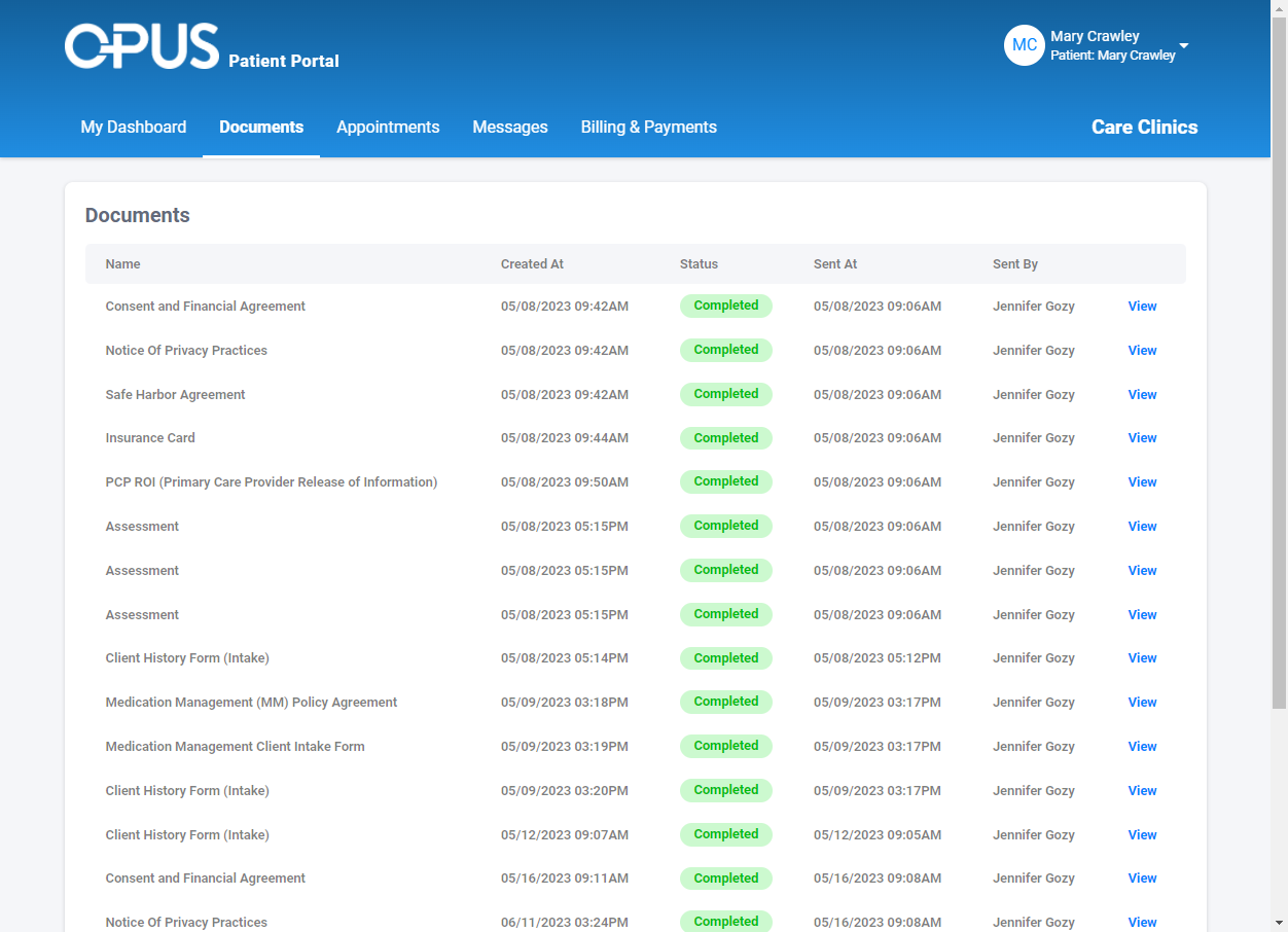 Find the document you want to review and Click on View
