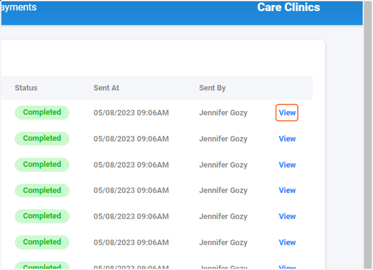 Find the document you want to review and Click on View