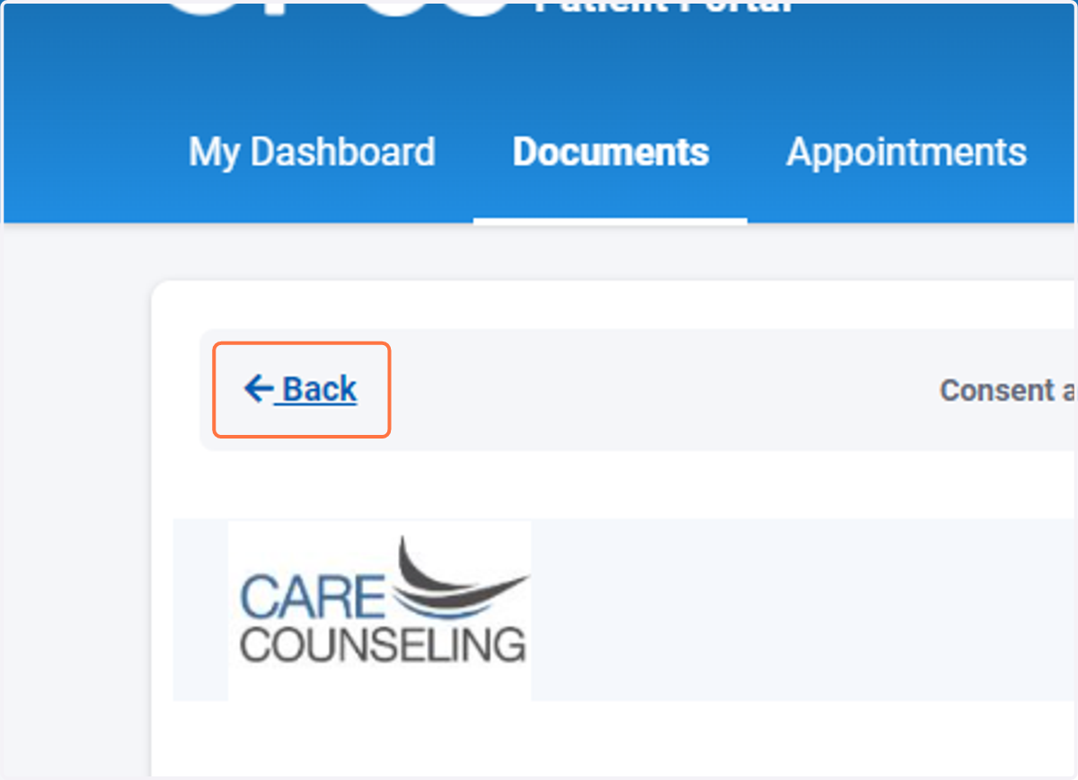 Click Back to return to the Documents screen