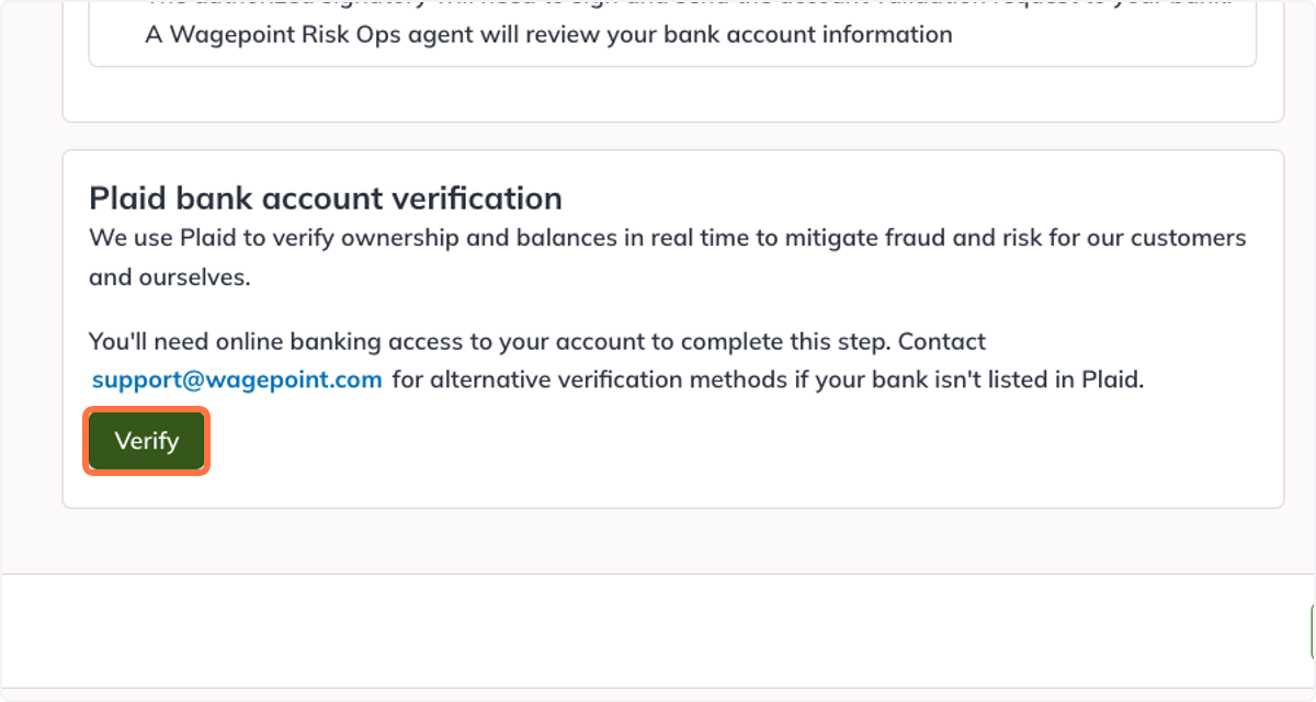 Continue Verification Complete account verification and account validation request ...