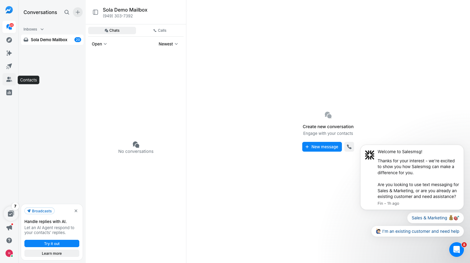 Click on Contacts
