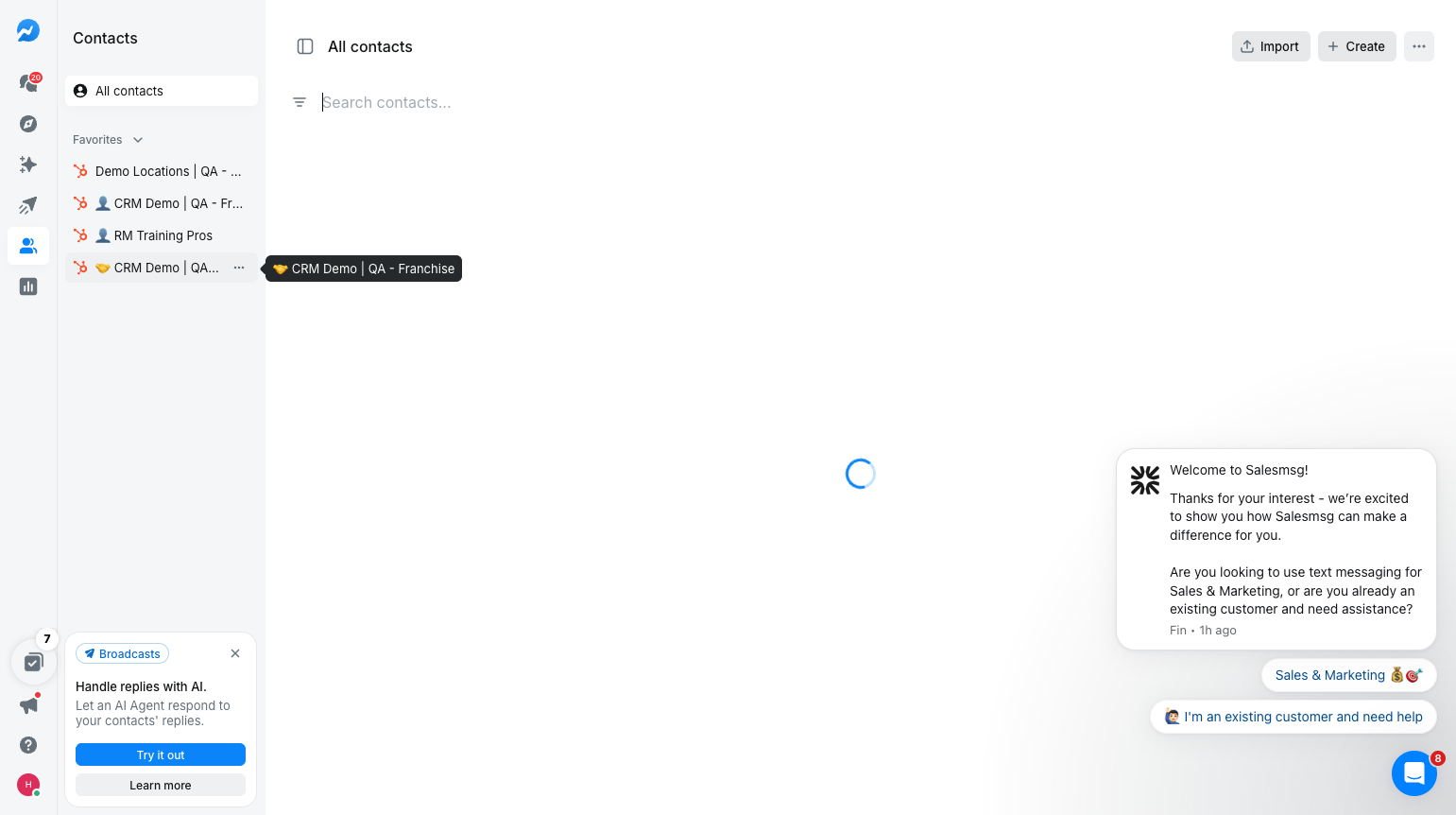 Click on a list with a handshake emoji