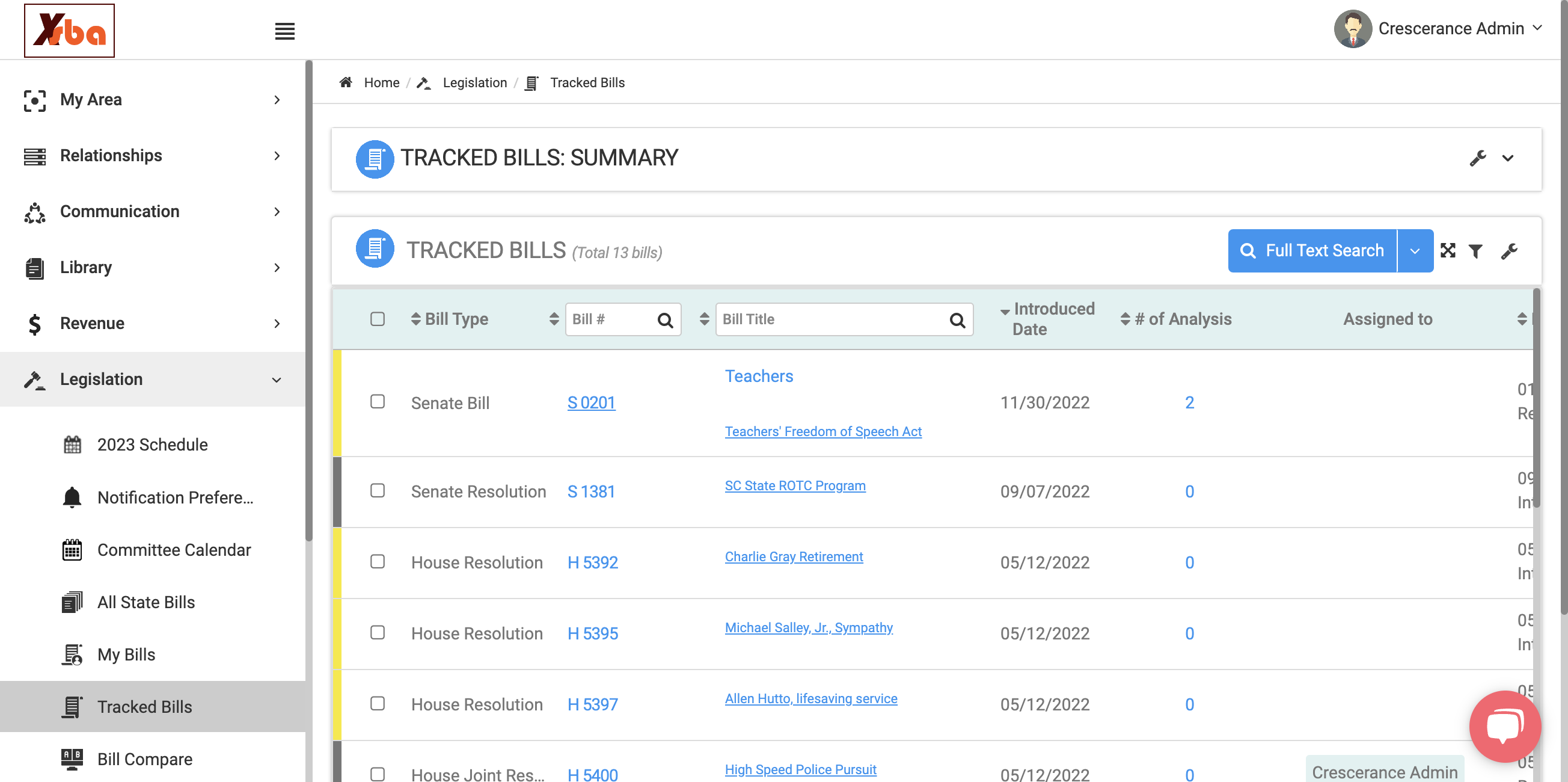 You can also create a tag directly on the bill detail page for any given bill. Simply click on the bill to view the detail page.