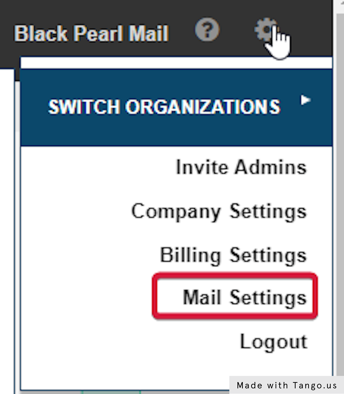 Click on Mail Settings