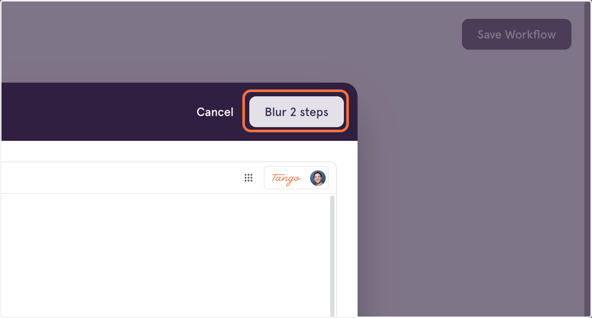 Confirm that you want to blur the selected steps