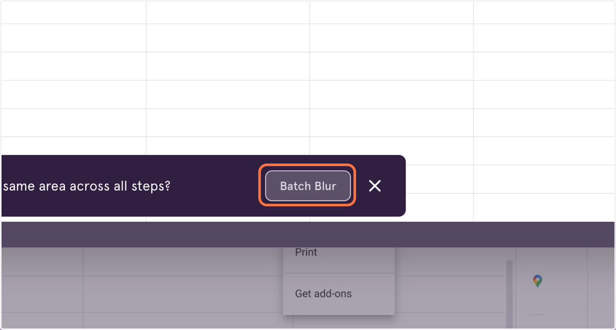 A pop up will ask whether you want to Blur the same area across all steps. Confirm Batch Blur.