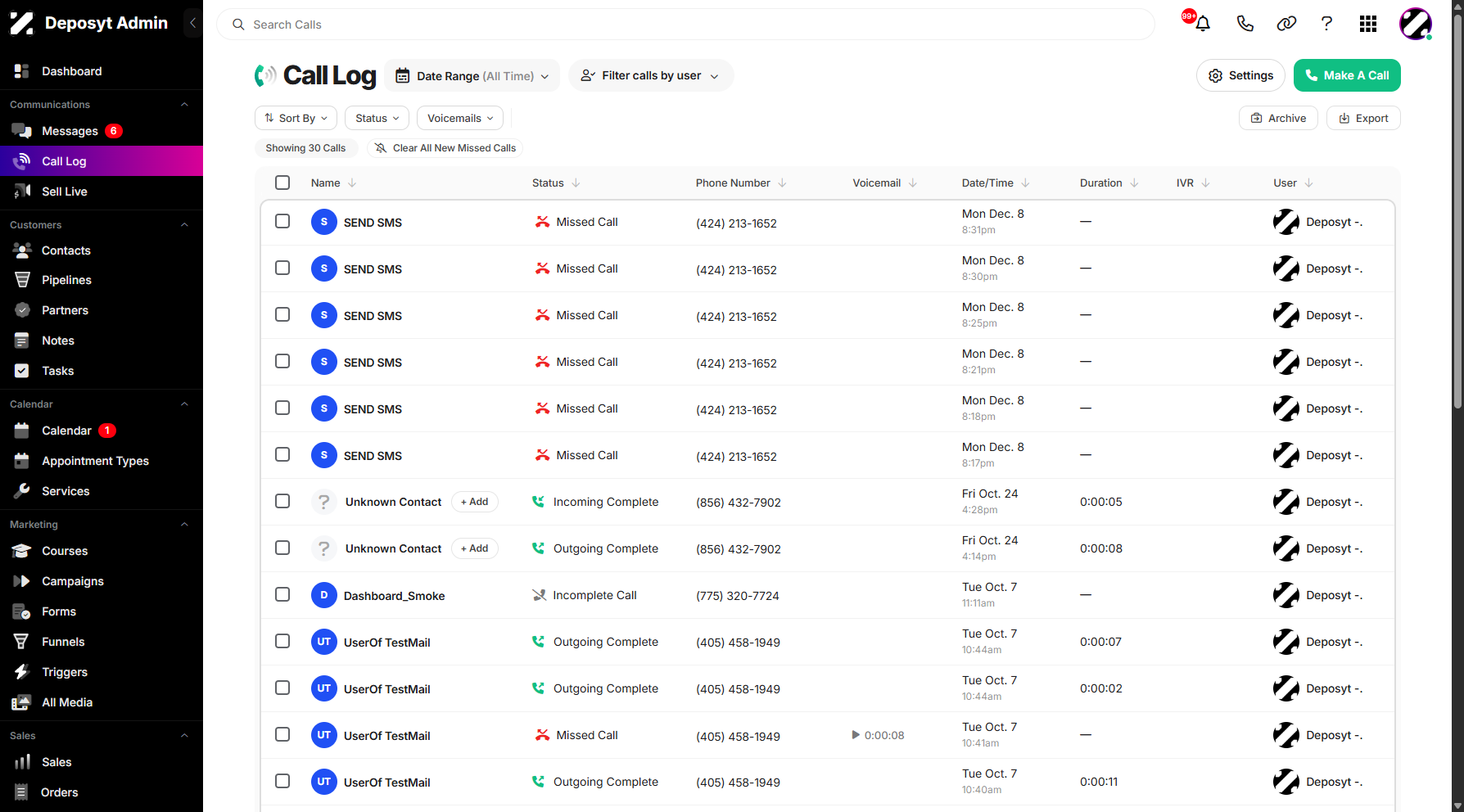 Step 2: You will be navigated to the Call Log.
