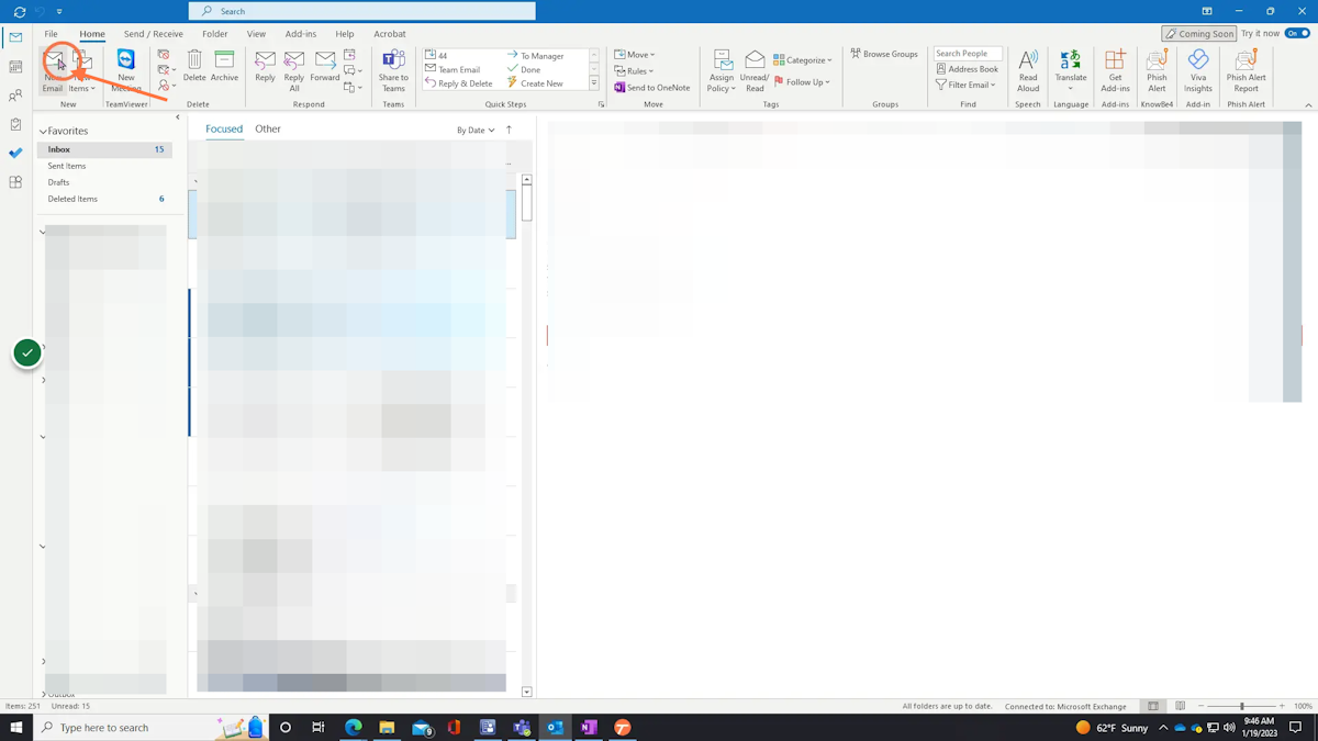 Open Outlook, click New Email