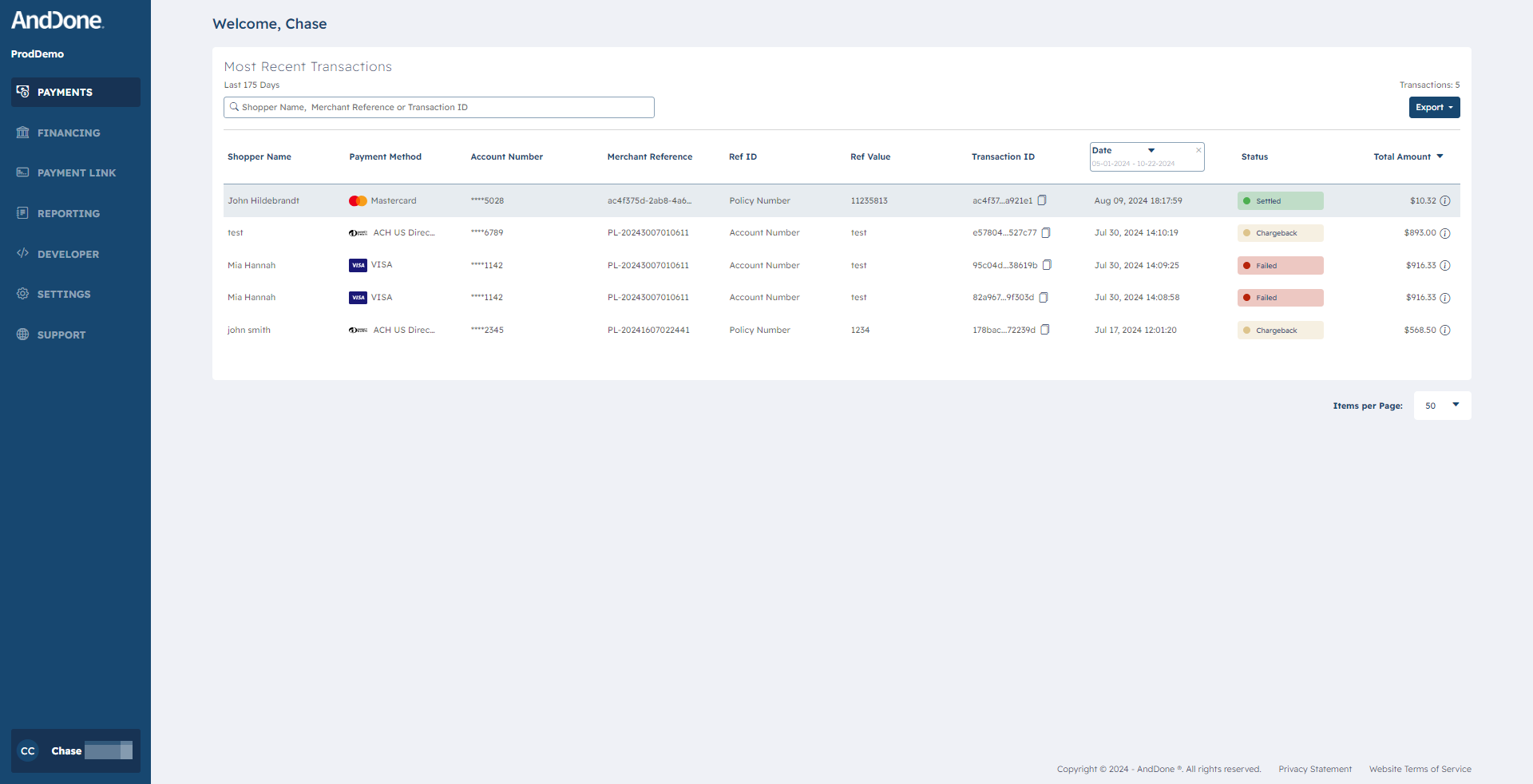 Helpful tip: You may also click on the transaction line itself to see the details of the transaction:  