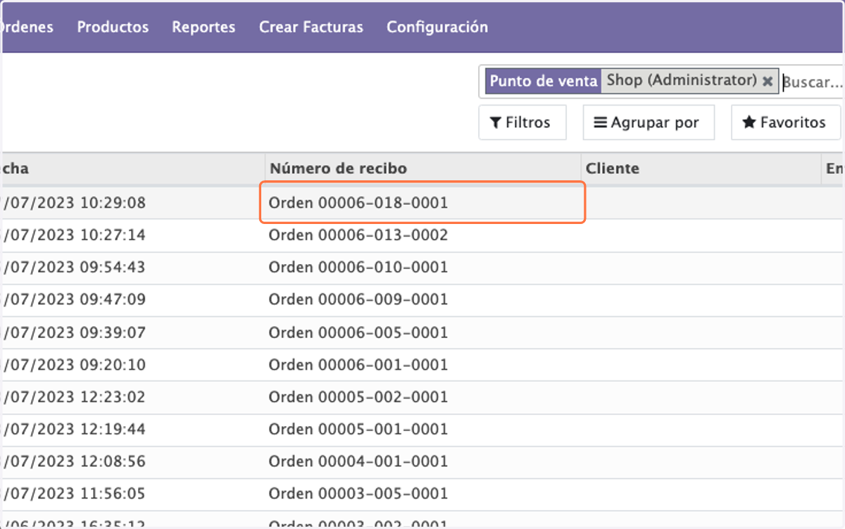 Abrimos dando click sobre el Ticket sobre el cual requerimos generar la devolución.