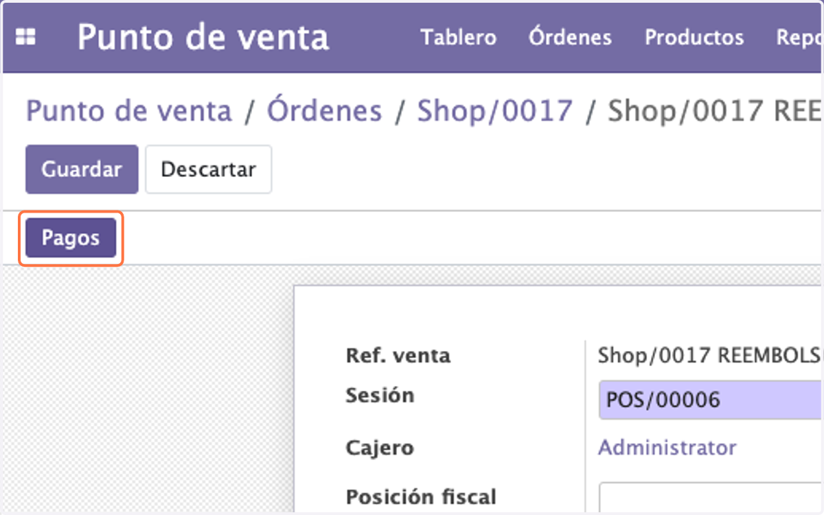 Click en Pagos