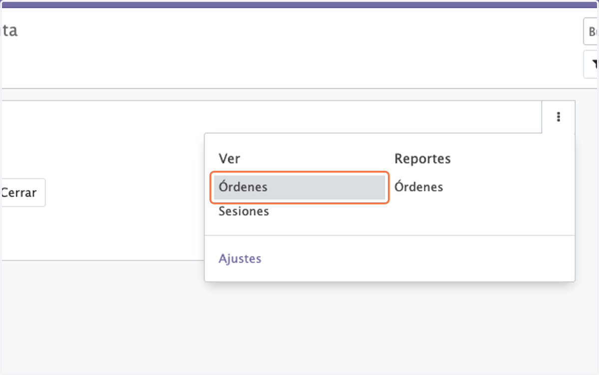 Click en Órdenes