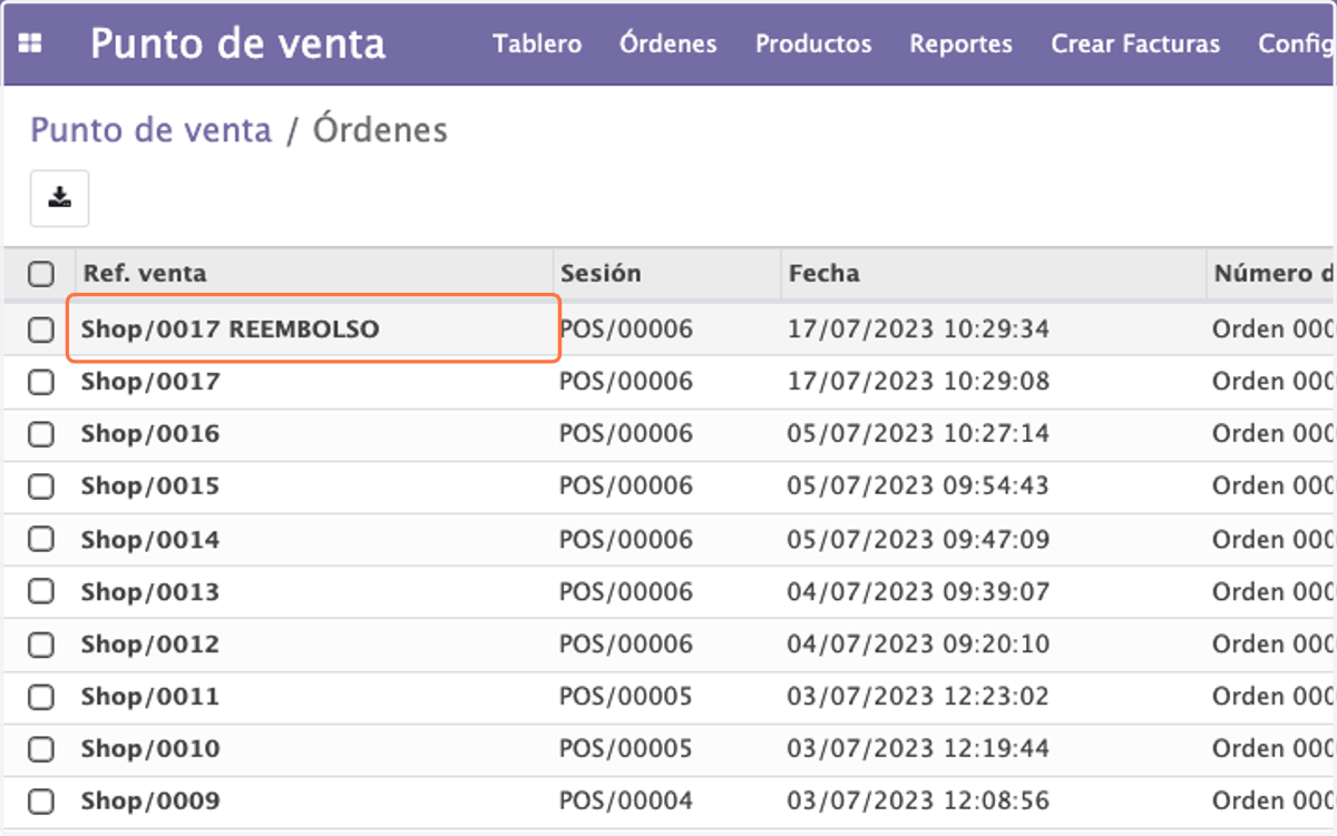 Podemos observar un movimiento con el nombre de REEMBOLSO