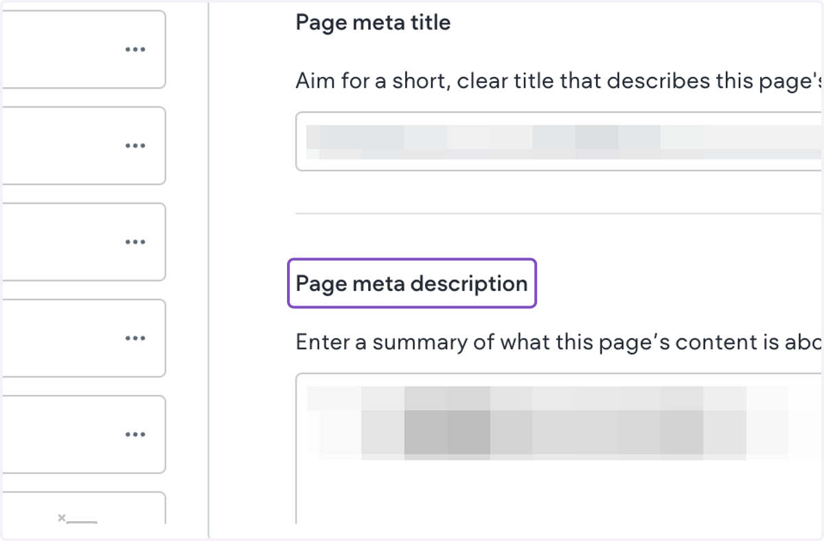 Click on the Page meta description to edit